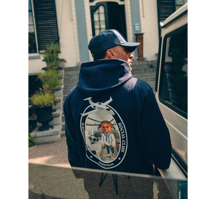 Hoodie Oval Backprint Filou CLII., navy blue