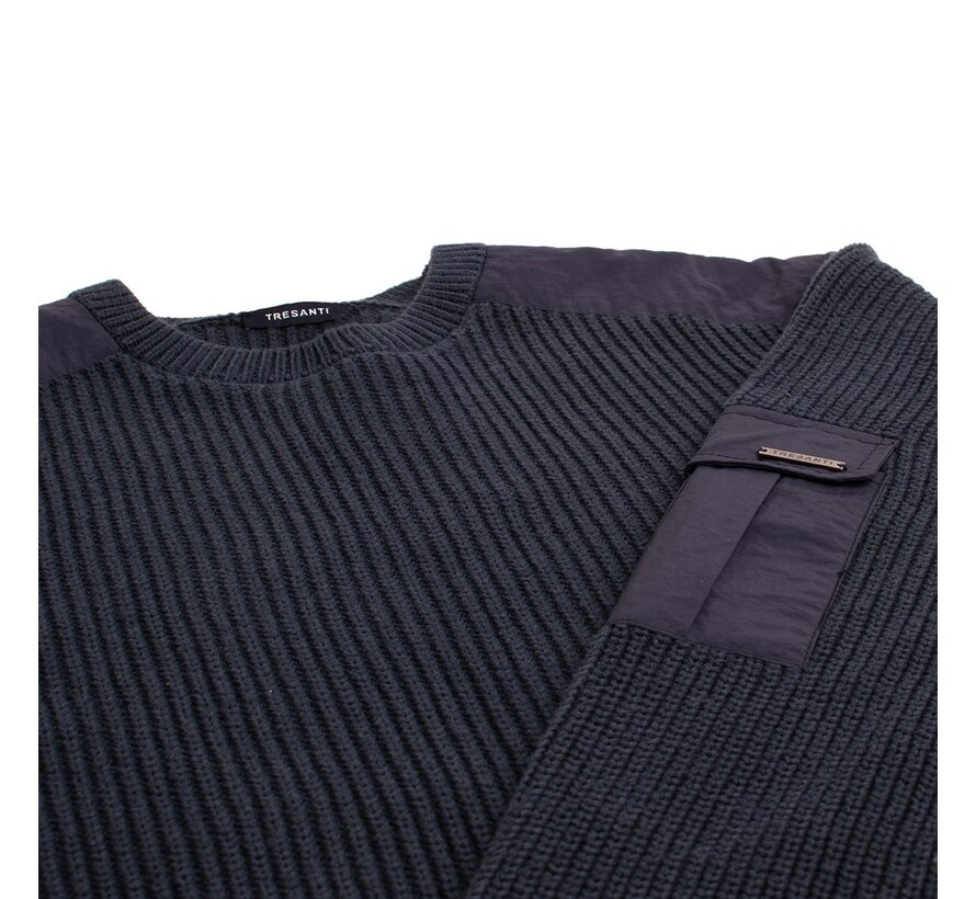 DACIANO Rib knit with nylon part Navy (TRKWIE109 - 803)