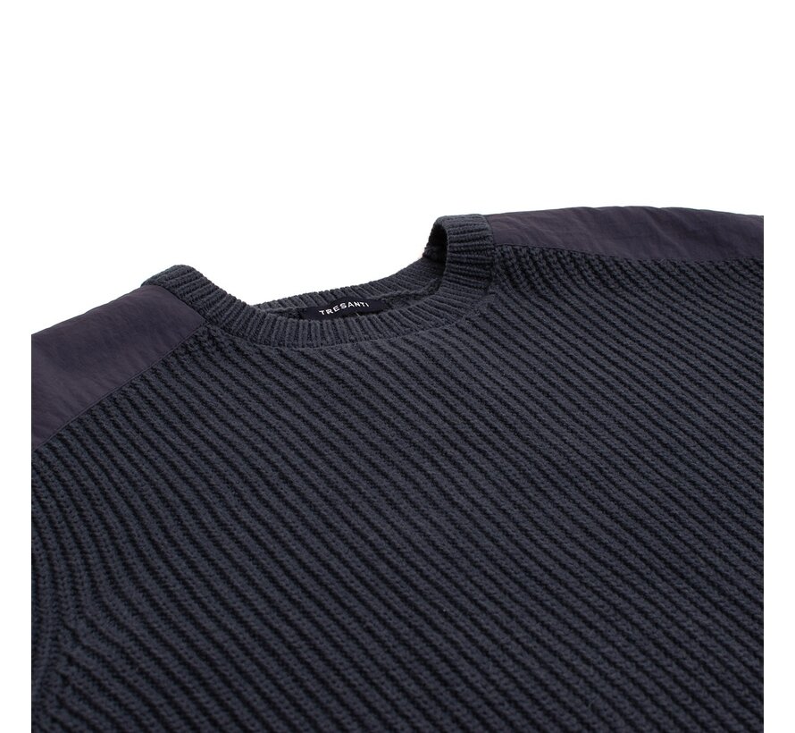 DACIANO Rib knit with nylon part Navy (TRKWIE109 - 803)