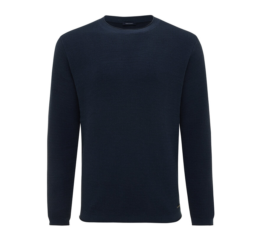 EXAN Roll cuffs long sleeve pullover Navy (TRKWJA117 - 803)
