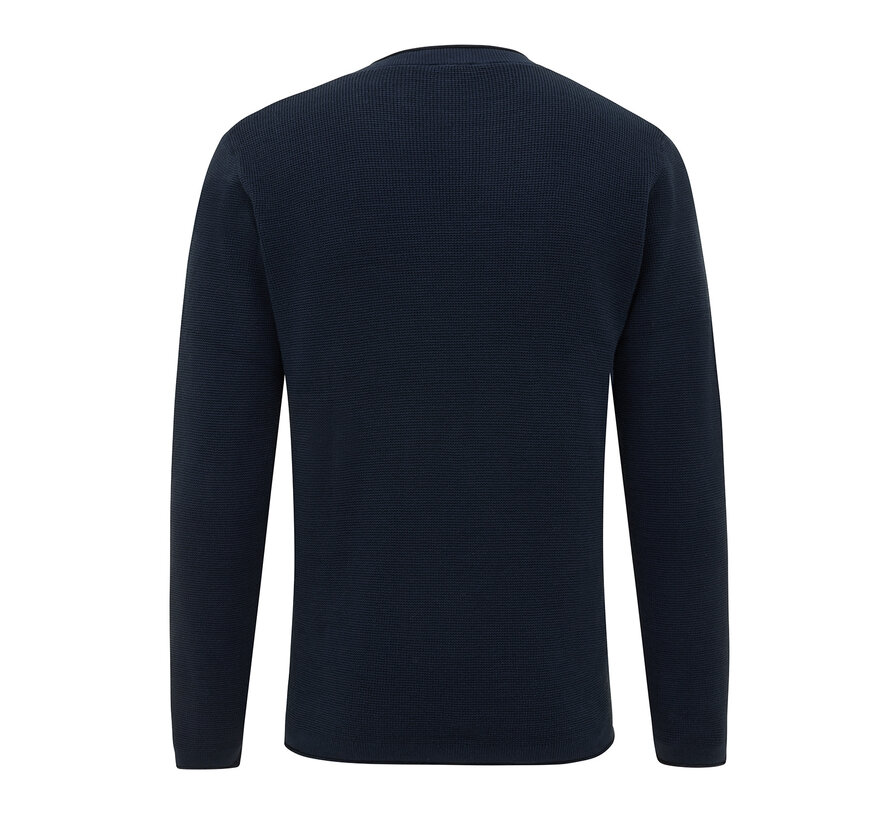 EXAN Roll cuffs long sleeve pullover Navy (TRKWJA117 - 803)