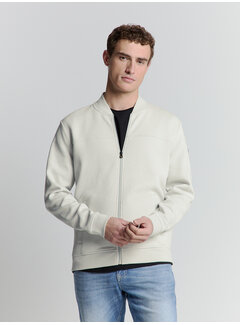 No Excess Sweater Full Zipper Jacquard Mix Bomber Chalk Grey (27100119 - 017)