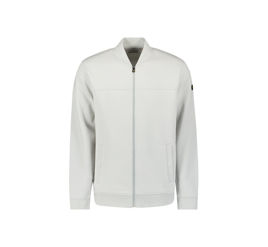 Sweater Full Zipper Jacquard Mix Bomber Chalk Grey (27100119 - 017)
