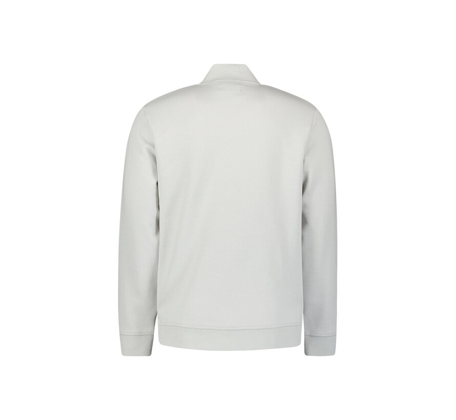 Sweater Full Zipper Jacquard Mix Bomber Chalk Grey (27100119 - 017)
