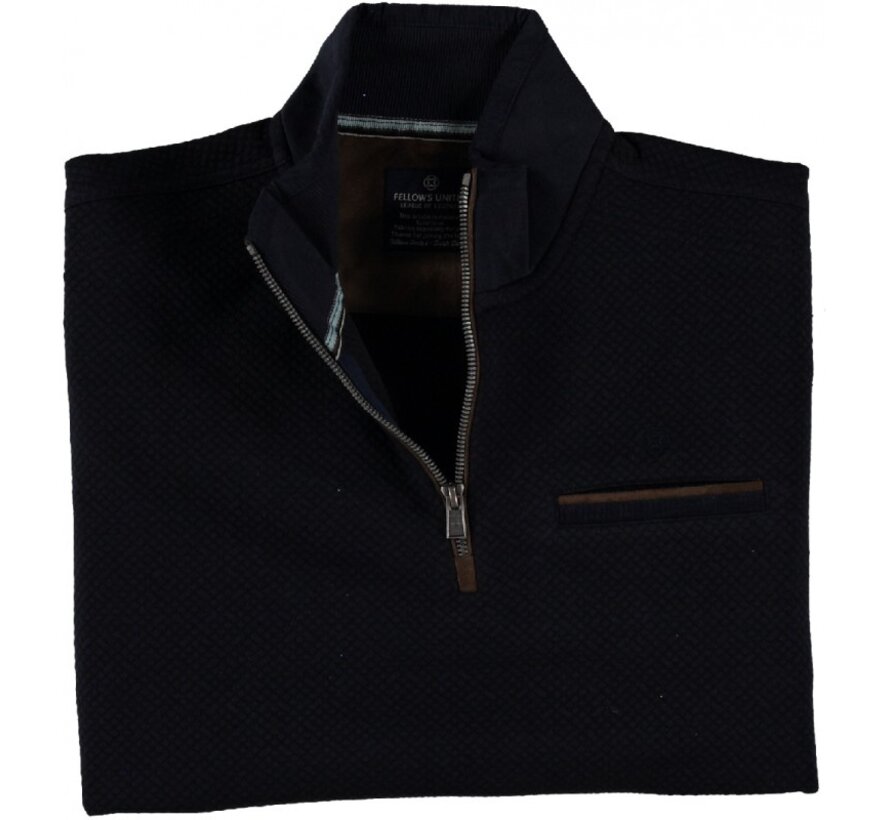 Pullover High Class With Suede Navy (22.2608 - 110)