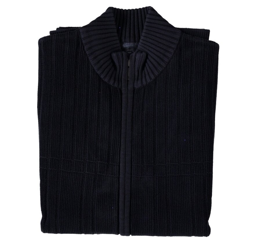 Cardigan Vest Chenille Garment Dyed Navy (42.1124 - 110)