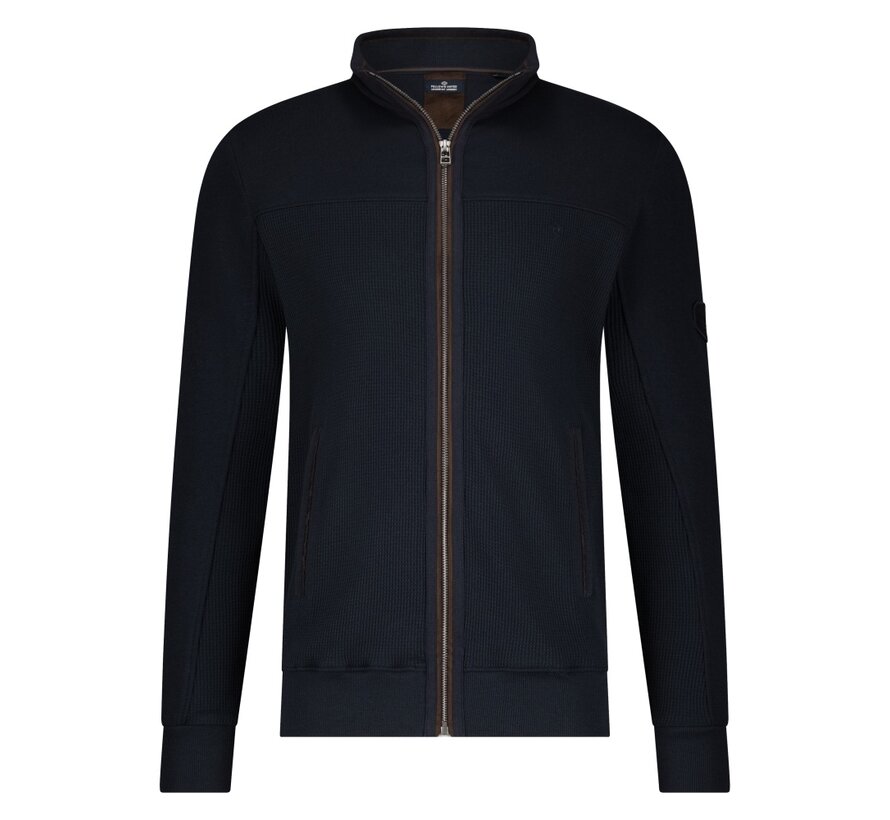 Cardigan Vest Waffle Structure Navy (51.2604 - 110)