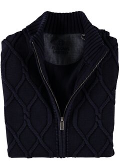 Fellows United Cardigan Vest Cable Overdye Navy (22.1115 - 110)