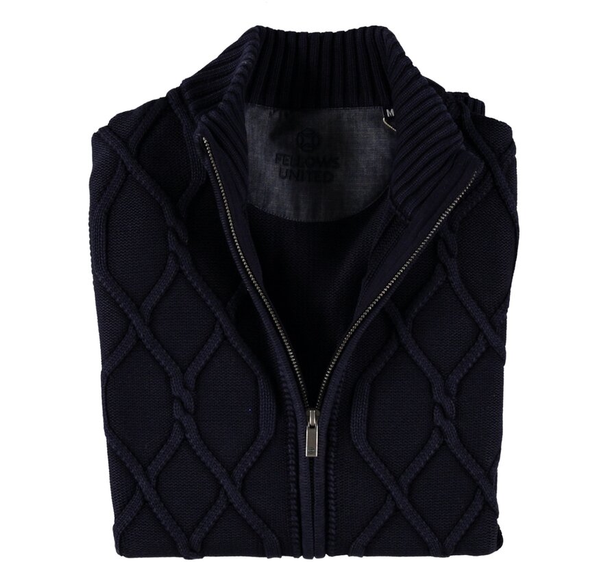 Cardigan Vest Cable Overdye Navy (22.1115 - 110)
