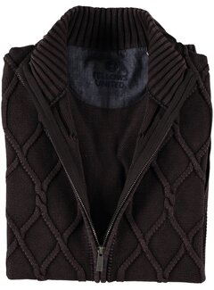 Fellows United Cardigan Vest Cable Overdye Brown (22.1115 - 140)