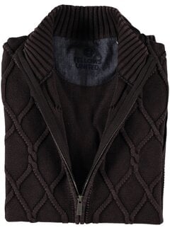 Fellows United Fellows United Cardigan Vest Cable Overdye Brown (22.1115 - 140)