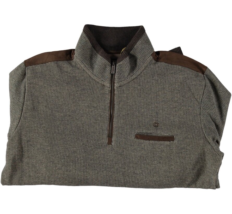 Half Zip Pullover Bi-Color Suede Details (22.2635 - 145)
