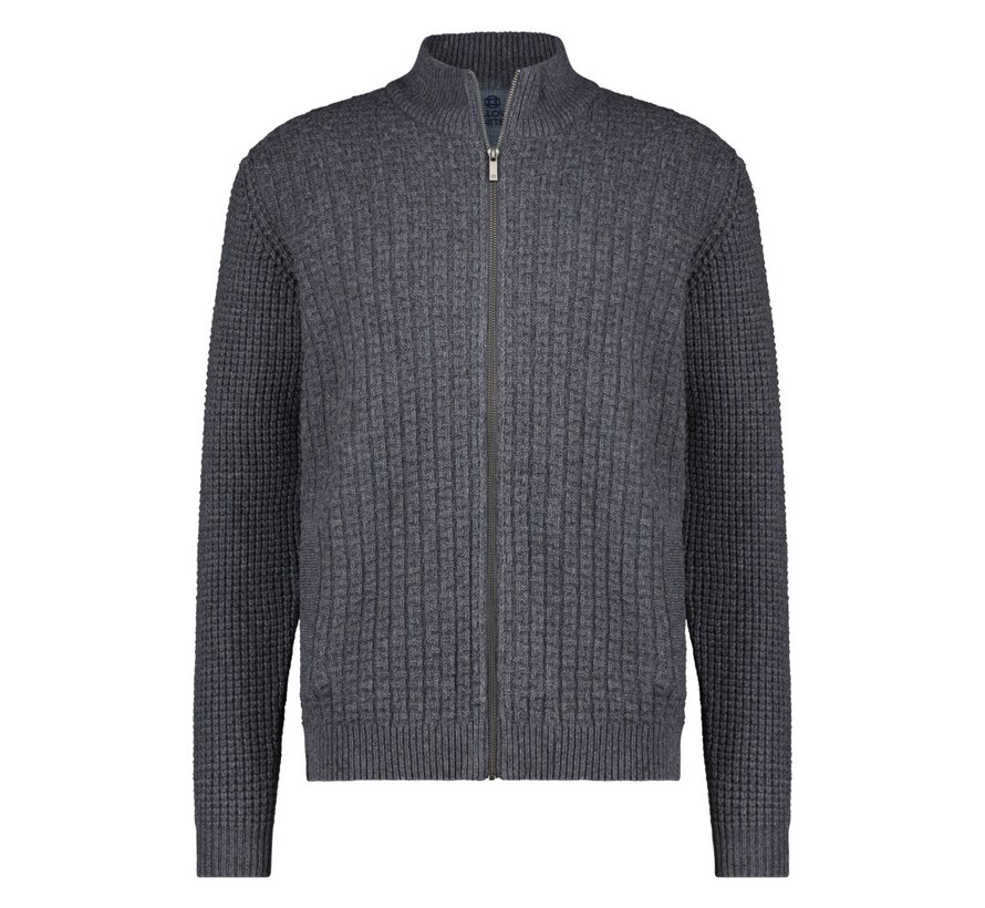 Cardigan Vest Luxe 80% Lambswool Grey (32.1110 - 123)