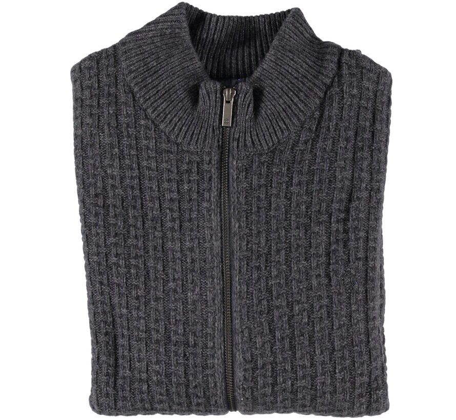 Cardigan Vest Luxe 80% Lambswool Grey (32.1110 - 123)