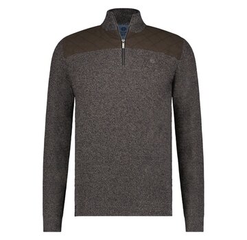 Fellows United Pullover Half Zip Rough Twill Brown (32.1115 - 140)