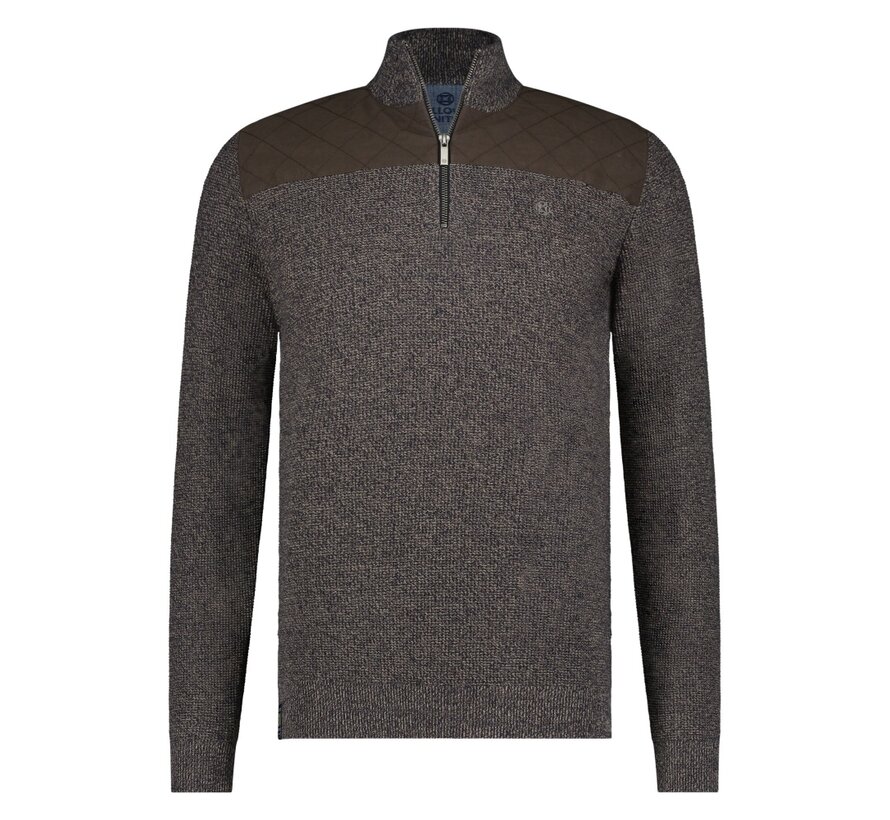 Pullover Half Zip Rough Twill Brown (32.1115 - 140)