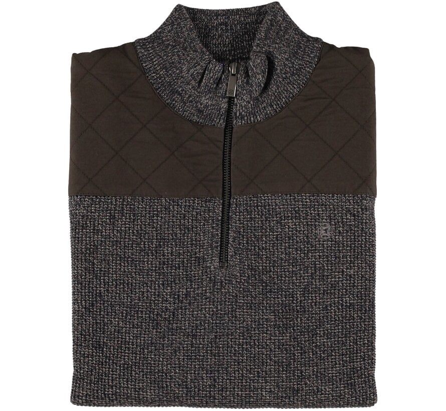 Pullover Half Zip Rough Twill Brown (32.1115 - 140)