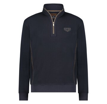 Fellows United Half Zip Pullover Waffle Mixed Fabric Navy (32.2604 - 110)
