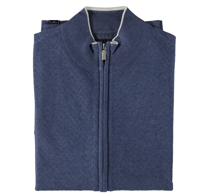 Cardigan Vest  Zig Zag Structure Blue (51.1104 - 113)