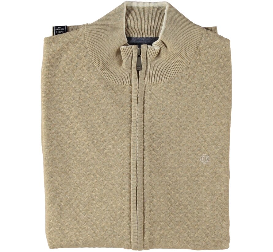 Cardigan Vest Zig Zag Structure Beige (51.1104 - 145)