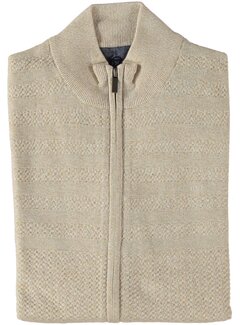Fellows United Cardigan Vest  Structured Stripes Beige (51.1106 - 145)