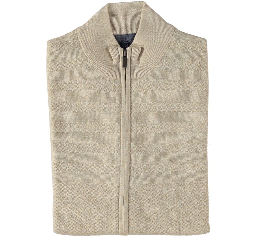 Cardigan Vest  Structured Stripes Beige (51.1106 - 145)