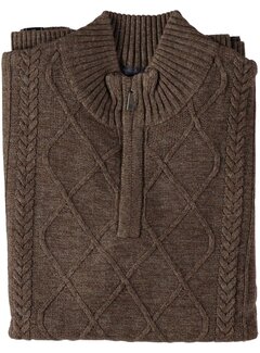 Fellows United Fellows United Pullover Half Zip Cable Twisted Brown (42.1125 - 141)
