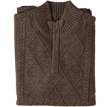 Fellows United Pullover Half Zip Cable Twisted Brown (42.1125 - 141)