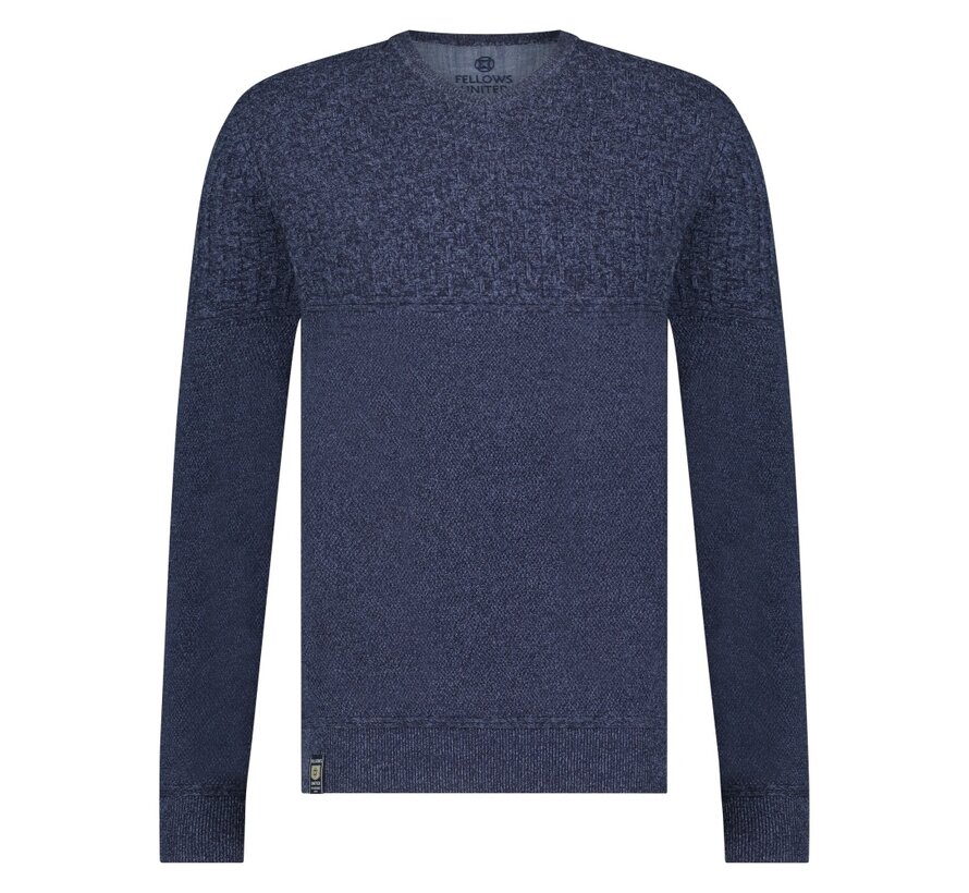 Pullover V-neck Structure Knit Navy (32.1103 - 110)
