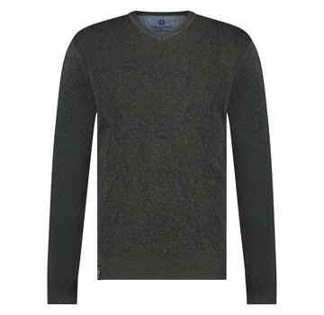 Fellows United Pullover V-neck Argyle Fantasy Green (32.1120 - 172)