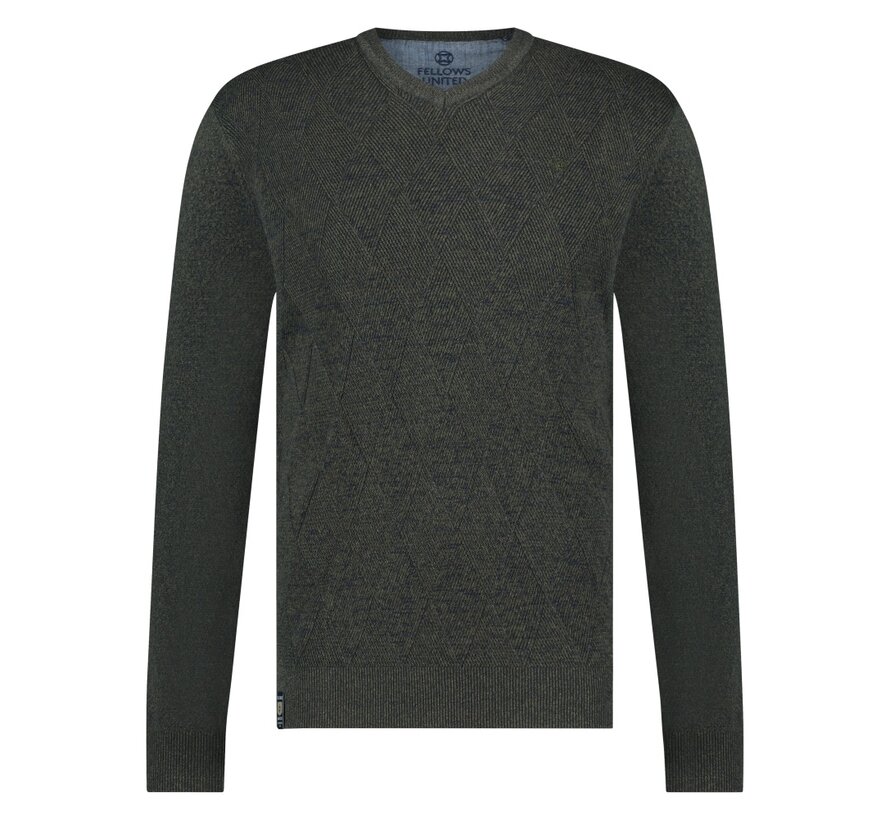 Pullover V-neck Argyle Fantasy Green (32.1120 - 172)