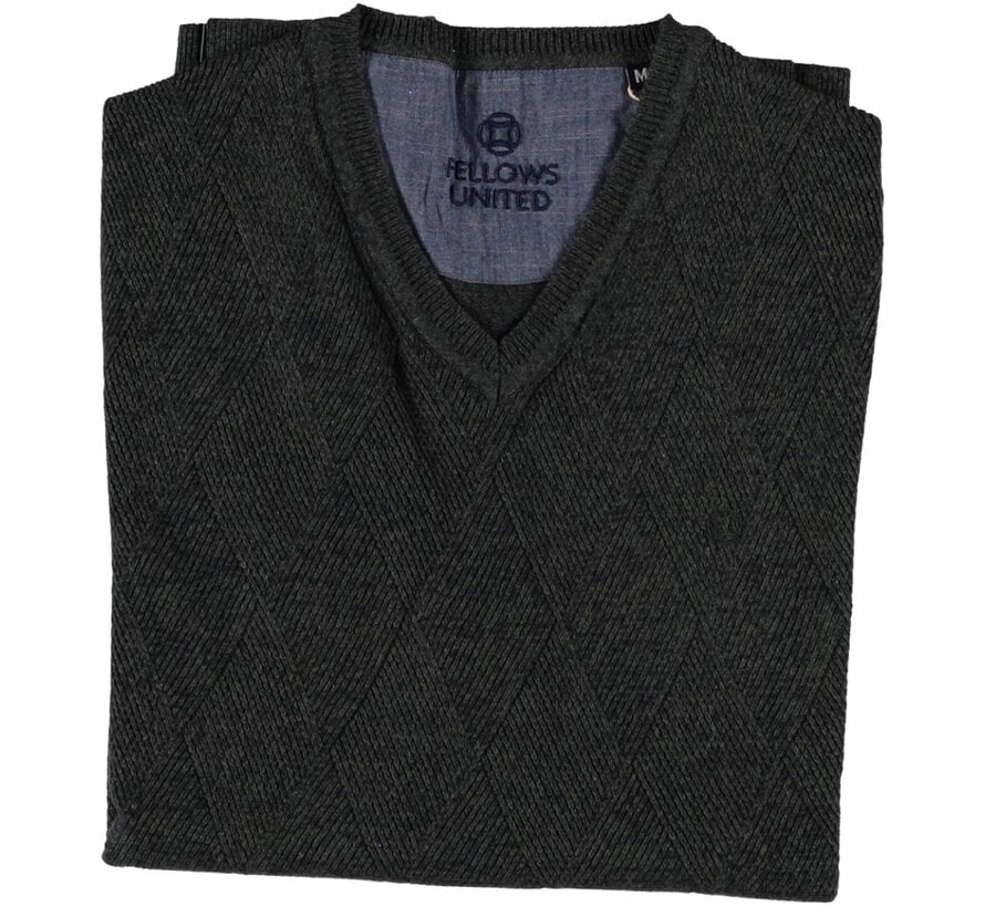 Fellows United Pullover V-neck Argyle Fantasy Green (32.1120 - 172)