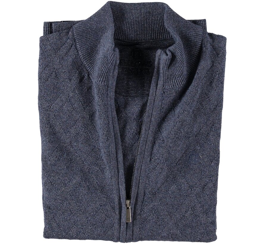 Fellows United Cardigan Vest Diamond Structure Blue (22.1103 - 118)