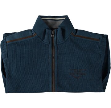 Fellows United Cardigan Vest Waffle Structure Mid Blue (42.2619 - 115)