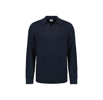 No Excess Pullover Polo With Linen Deep Blue (27230205 - 096)