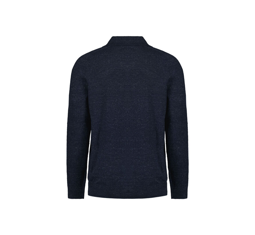 Pullover Polo With Linen Deep Blue (27230205 - 096)