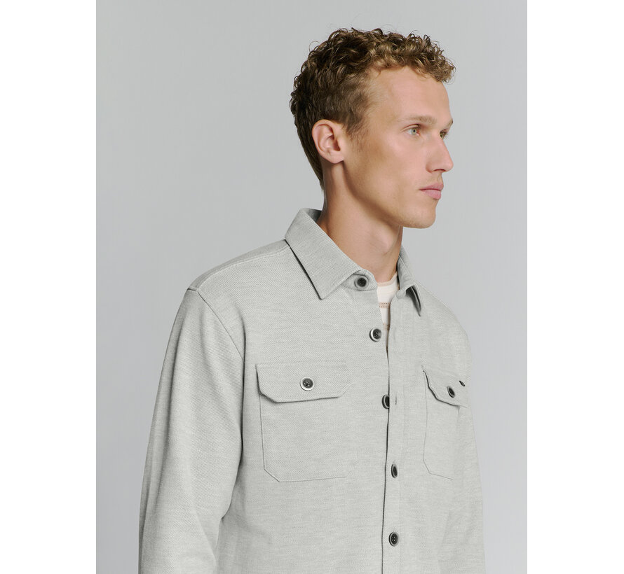 Overshirt Button Closure Sweat Grey Mel. (27580103 - 102)