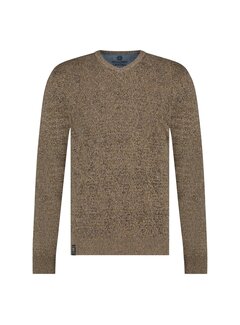 Fellows United Pullover V-neck Argyle Fantasy Oker (32.1120 - 151)