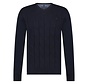 Fellows United Pullover V-Neck Rough Cable Navy (32.1119 - 110)