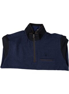 Fellows United Fellows United Pulover Half Zip Bi-Color Soft Handfeel Mid Blue (22.2622 - 115)