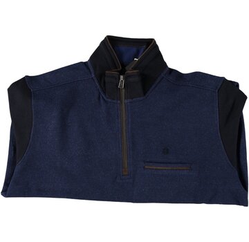 Fellows United Pulover Half Zip Bi-Color Soft Handfeel Mid Blue (22.2622 - 115)