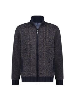 Fellows United Fellows United Cardigan Vest Rough Sherpa Lining Inside Navy (32.1113 - 110)