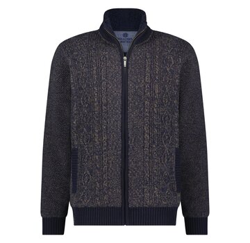 Fellows United Cardigan Vest Rough Sherpa Lining Inside Navy (32.1113 - 110)