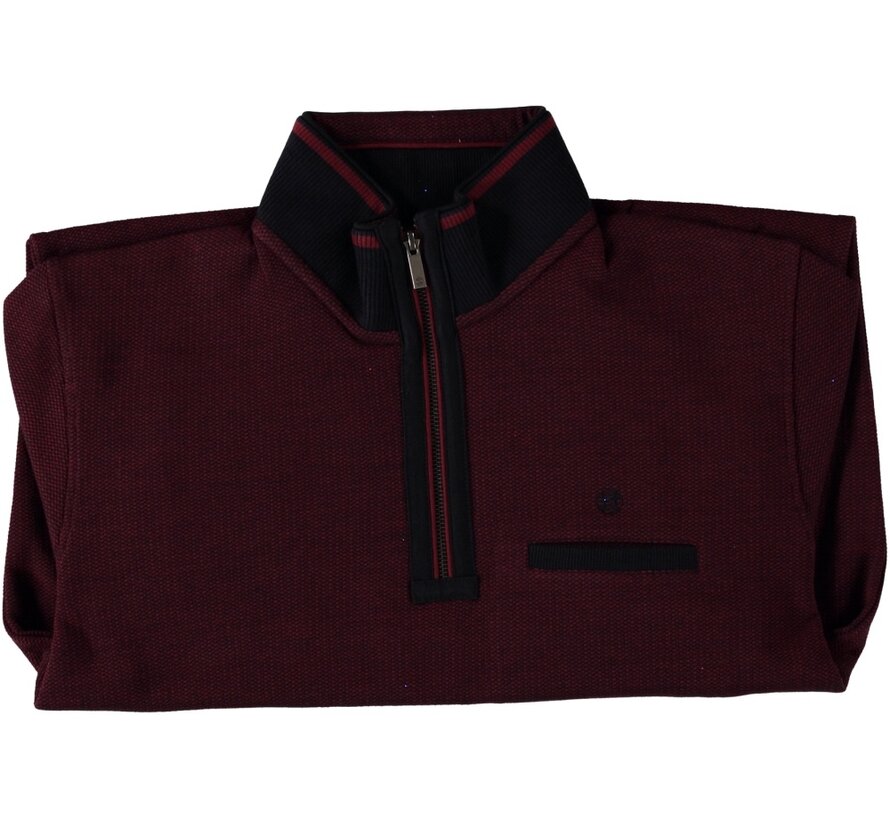 Fellows United Pullover Half Zip Jaquard Interlock Bordeaux (42.2616 - 180)