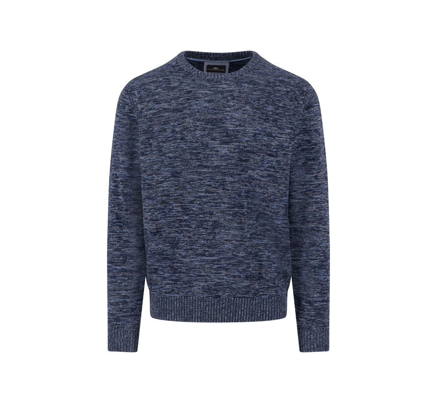 Pullover O-Neck Twisted Mouliné Navy (1508  237  - 690)