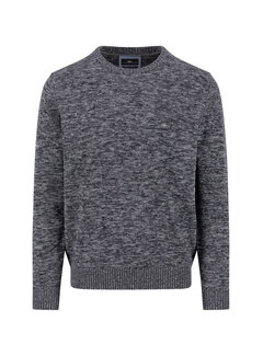 Fynch Hatton Pullover O-Neck Twisted Mouliné Charcoal (1508  237  - 998)
