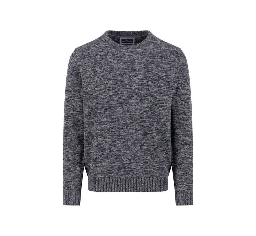Pullover O-Neck Twisted Mouliné Charcoal (1508  237  - 998)