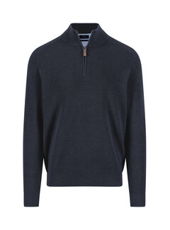 Fynch Hatton Half Zip Trui Structure Supersoft Navy (1509  205  - 690)
