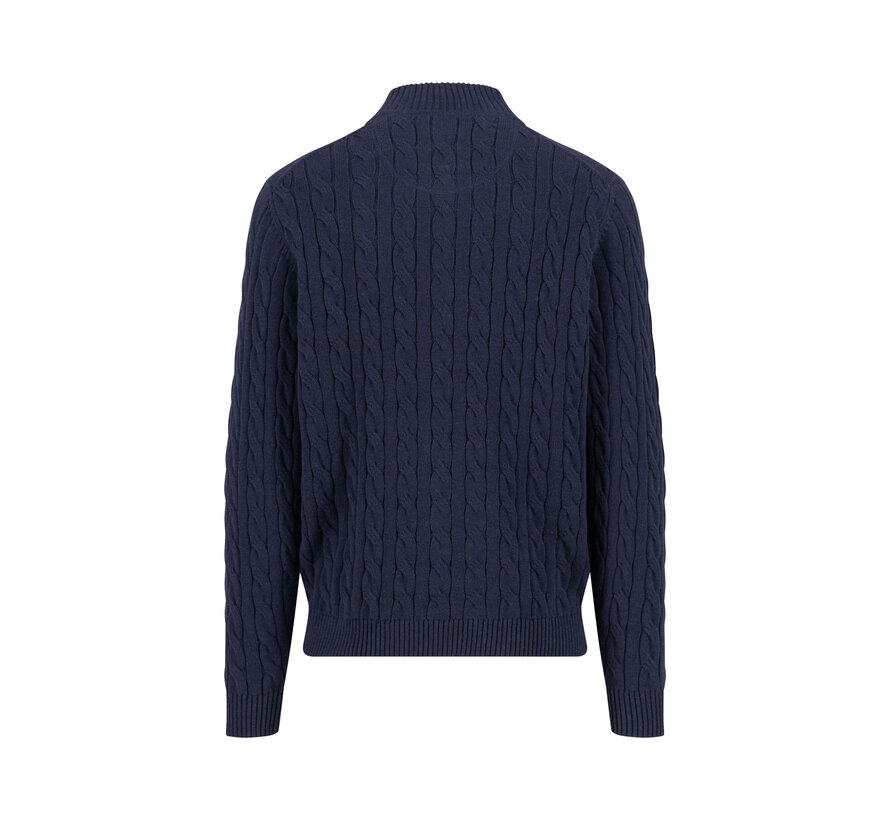 Half Zip Trui Cable Supersoft Navy (1509  207  - 690)