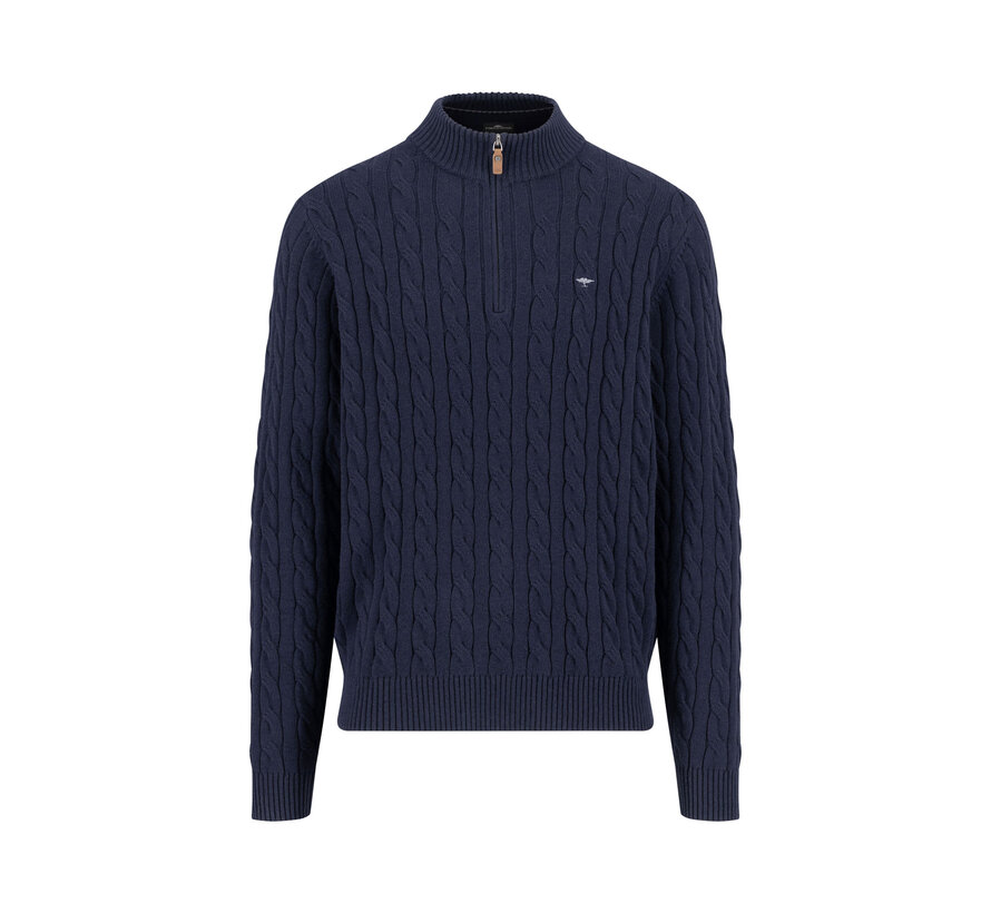 Half Zip Trui Cable Supersoft Navy (1509  207  - 690)